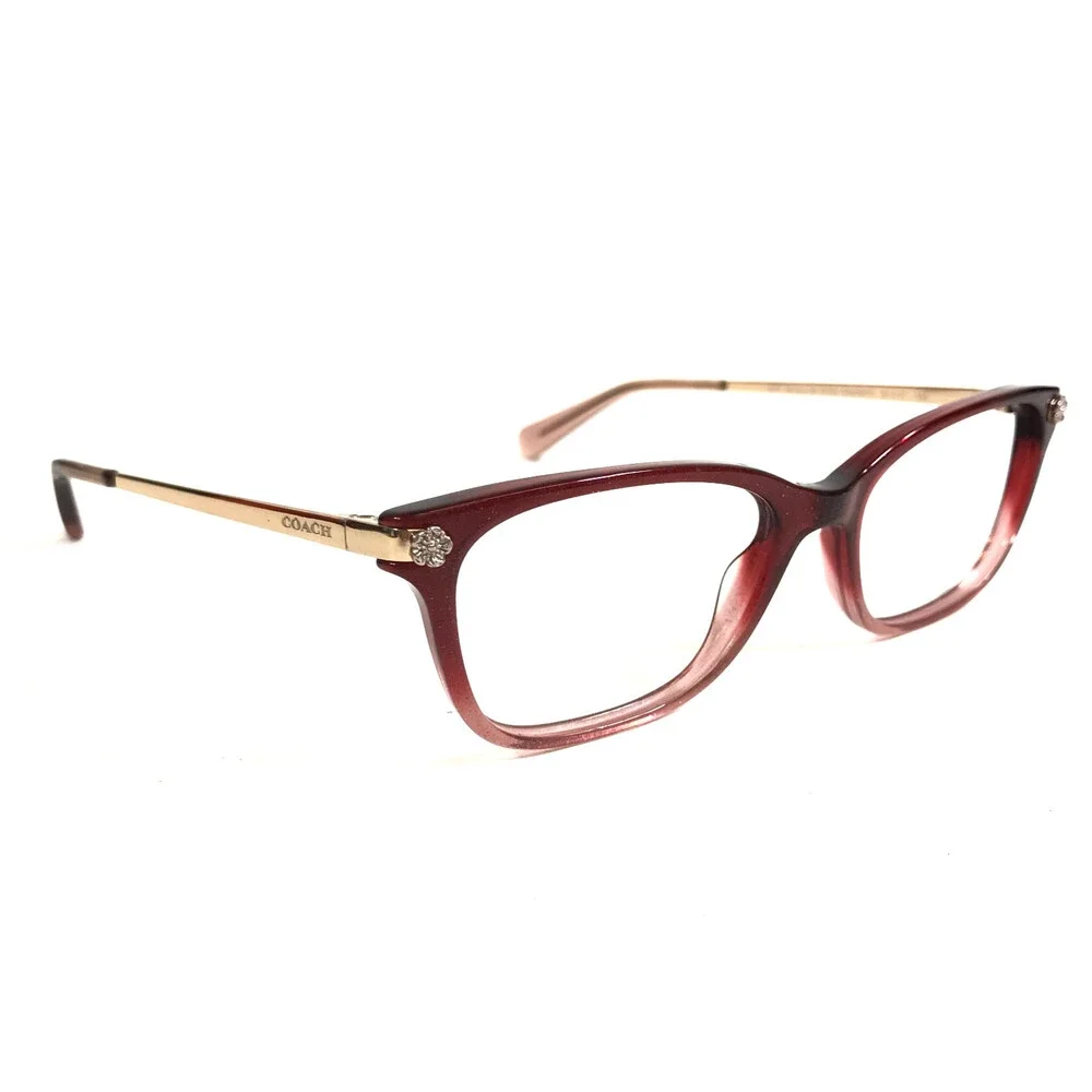 Coach Eyeglasses Frames HC6142 5551 Burgundy Glitter Gradient Cat Eye 51-17-140